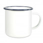 Preview: Emailletasse mit farbigem Tassenrand 12oz (300 ml)