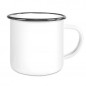 Preview: Emailletasse mit farbigem Tassenrand 12oz (300 ml)