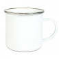 Preview: Emailletasse mit farbigem Tassenrand 12oz (300 ml)