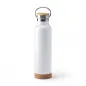 Preview: Thermoflasche mit Korkboden und Bambusdeckel 650ml