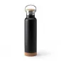 Preview: Thermoflasche mit Korkboden und Bambusdeckel 650ml