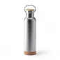 Preview: Thermoflasche mit Korkboden und Bambusdeckel 650ml