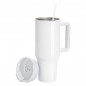Preview: Sublimation Thermobecher mit Deckel, Griff, Trinkhalm & Flipdeckel 1200ml, weiß