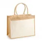Preview: Westford Mill Cotton Pocket Jute Shopper W427 – große Jutetasche mit Baumwoll-Vordertasche