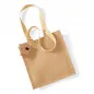 Preview: Westford Mill Jute Kompakt Tote W406 OneSize - mit Baumwollhenkel
