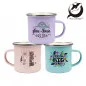 Preview: Emaille Tasse 12oz mit silbernem Edelstahlrand und Orca Coating für Sublimationsdruck