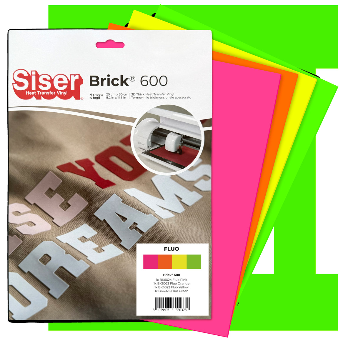Preview: Siser Brick 600 Craft Pack - 4 Bögen 20 x 30 cm