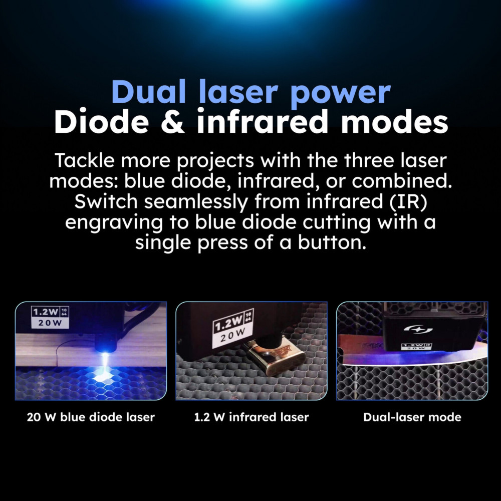 Lasercutter für Holz, Metall & Acryl 50×32 cm - mit HD-Kamera und Schutzgehäuse