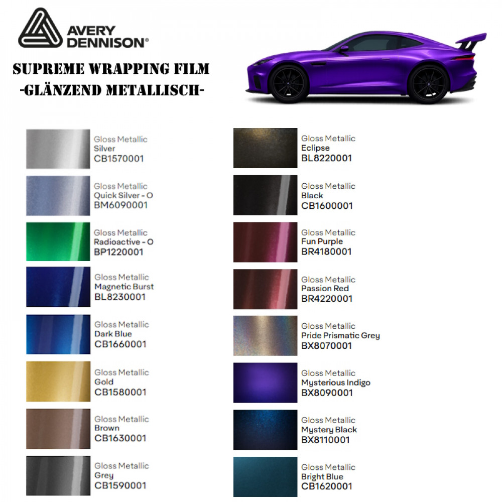 Avery Dennison® Supreme Wrapping Film EA (Metallisch Glänzend), (1,52m)