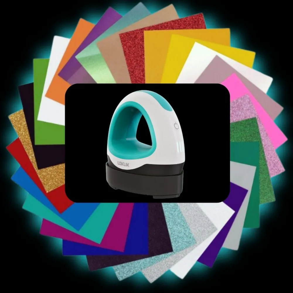 LOKLiK Mini Heat Press™ Transferpresse + Flexfolien Bundle A4