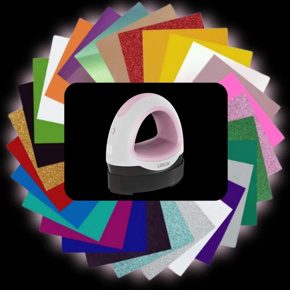 LOKLiK Mini Heat Press™ Transferpresse + Flexfolien Bundle A4
