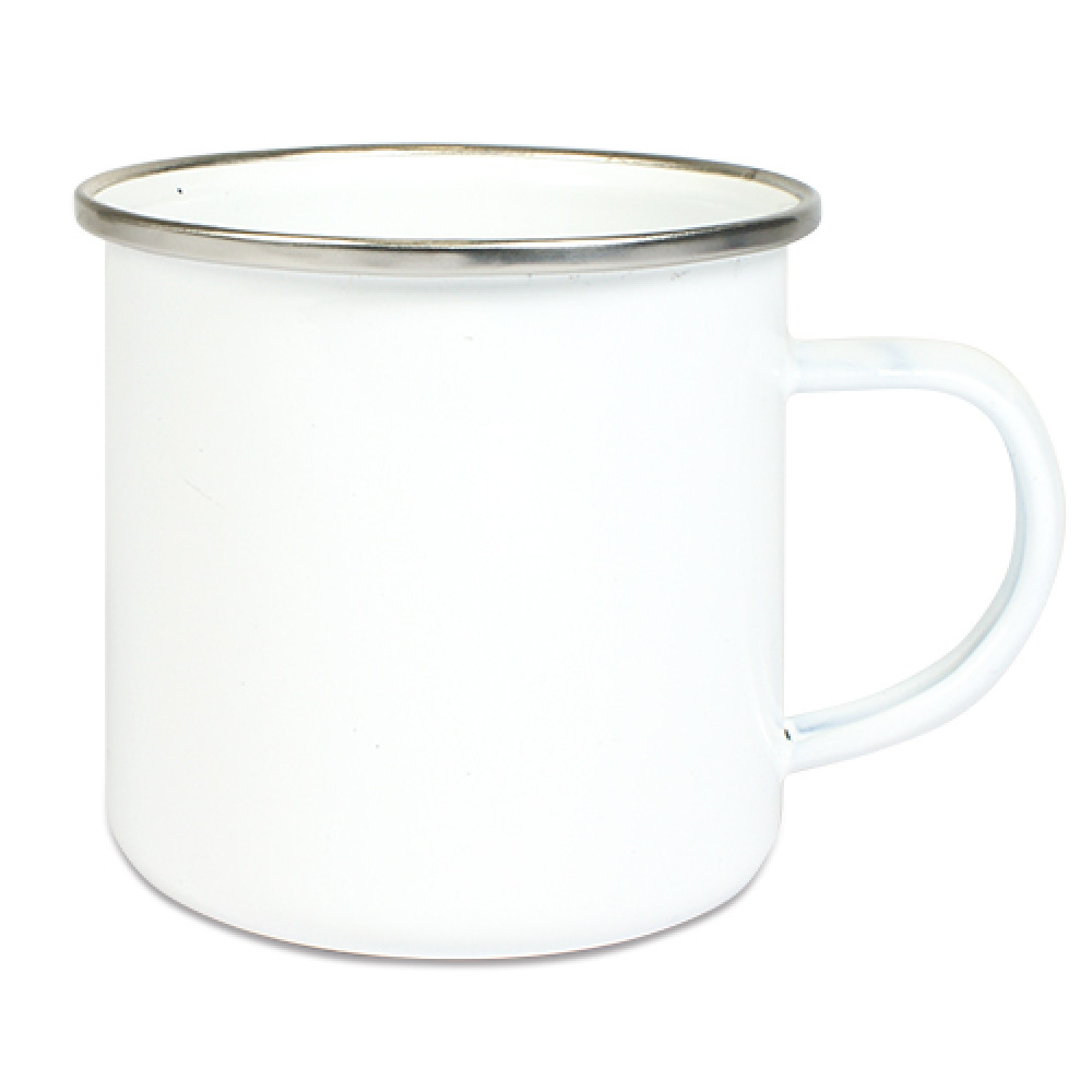 Emailletasse mit farbigem Tassenrand 12oz (300 ml)