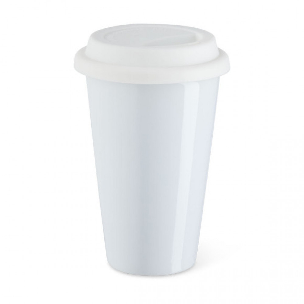 Sublimation Thermobecher To-Go aus Porzellan mit Silikondeckel 275ml