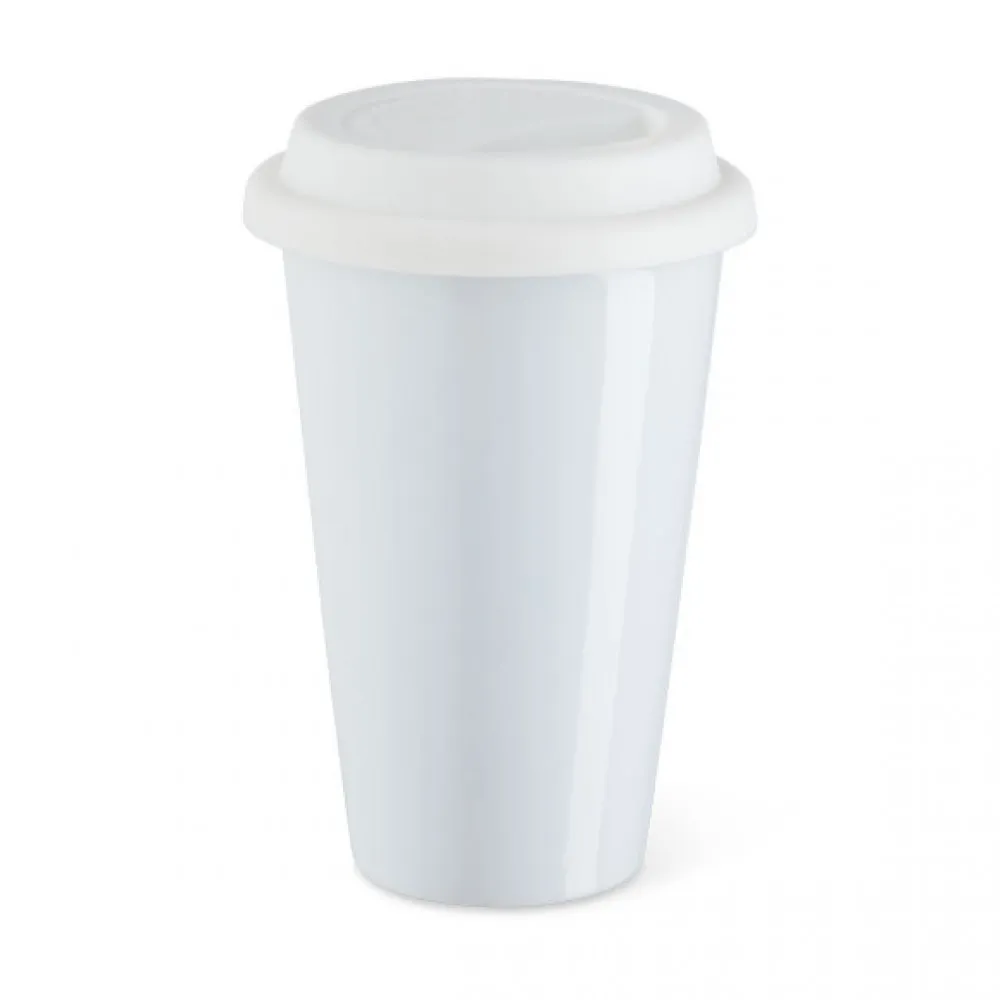 Sublimation Thermobecher To-Go aus Porzellan mit Silikondeckel 275ml