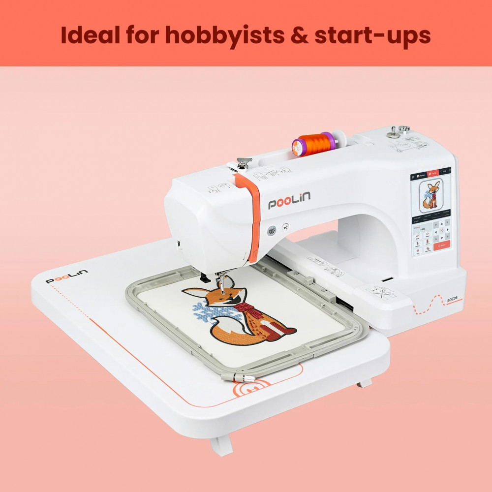 Preview: PooLin EOC06 – Stickmaschine mit 20 × 28 cm Stickfläche, WLAN & 7