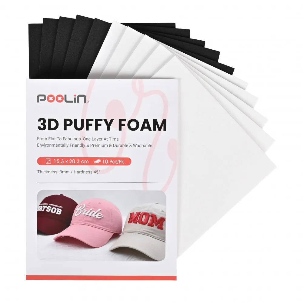 PooLin 3D Puff Stickschaum 3mm – für 3D Stickerei