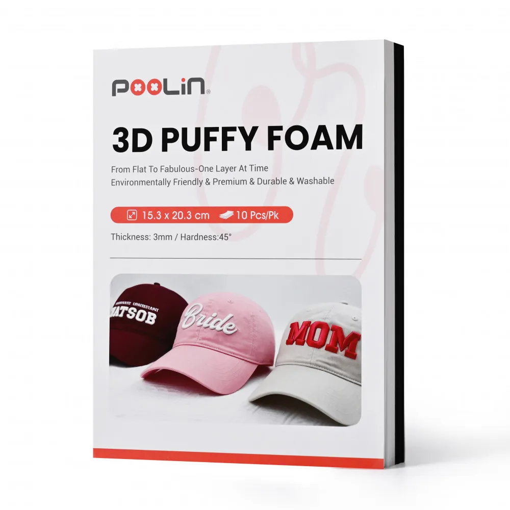 PooLin 3D Puff Stickschaum 3mm – für 3D Stickerei