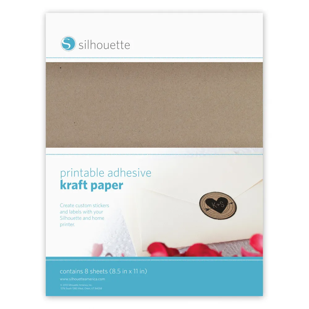 Silhouette Kraftpapier bedruckbar selbstklebend 8er-Pack