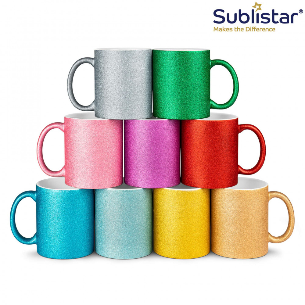 Preview: Sublistar Sublimationstassen “SPARK” 11 oz - Glitzereffekt