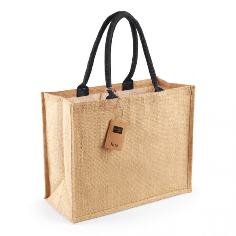 Preview: Westford Mill Unisex Jute Classic Shopper W407 - OneSize