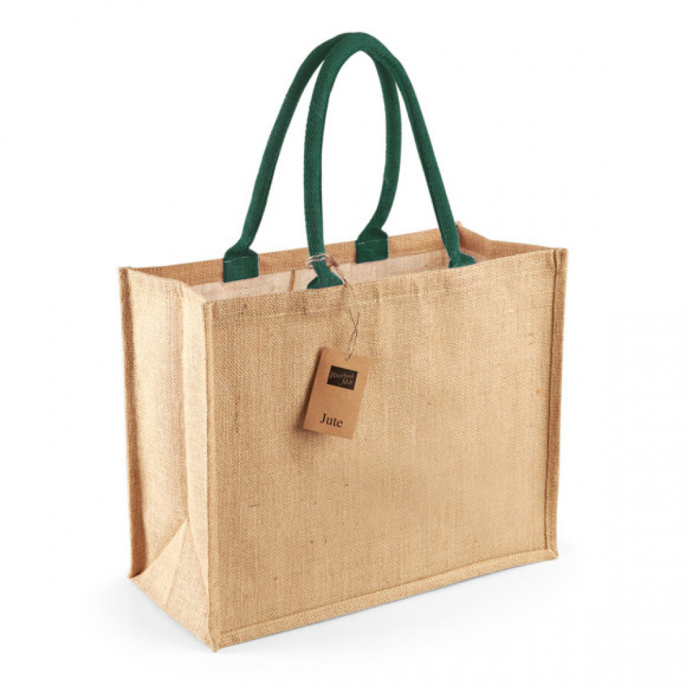 Preview: Westford Mill Unisex Jute Classic Shopper W407 - OneSize
