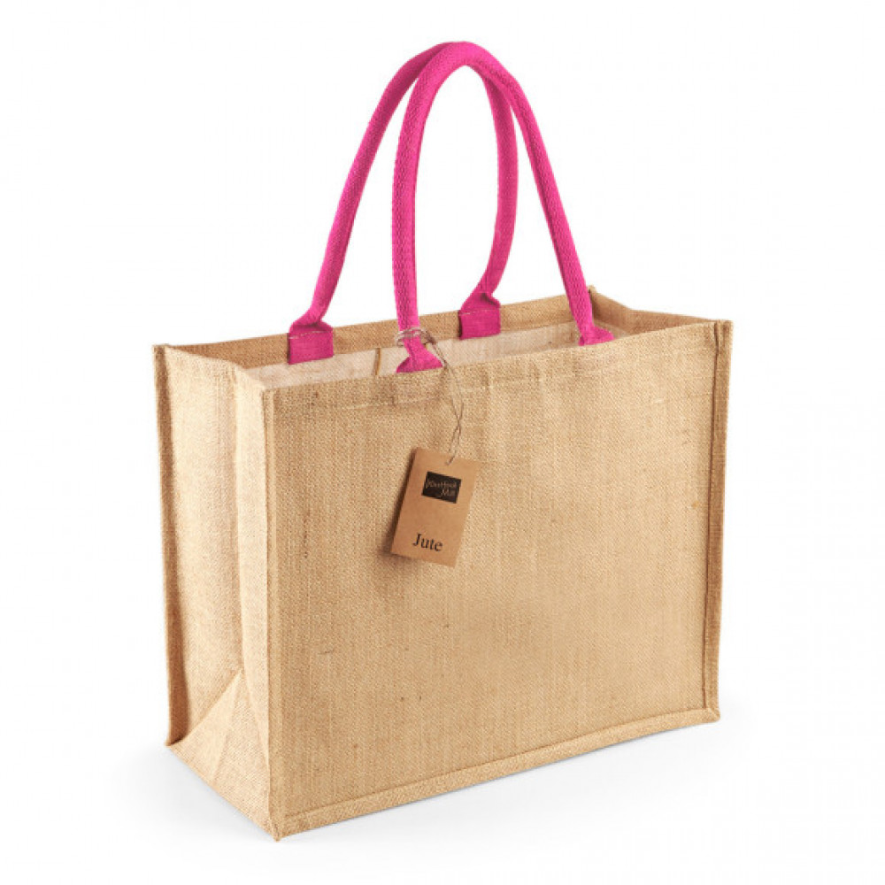 Preview: Westford Mill Unisex Jute Classic Shopper W407 - OneSize