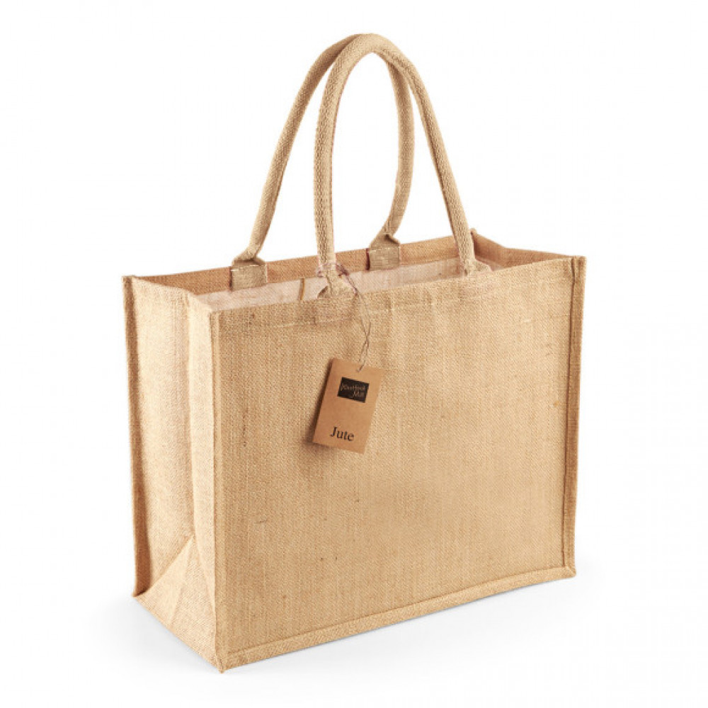 Westford Mill Jute Classic Shopper W407 – nachhaltiger Jutebeutel mit Baumwollgriffen