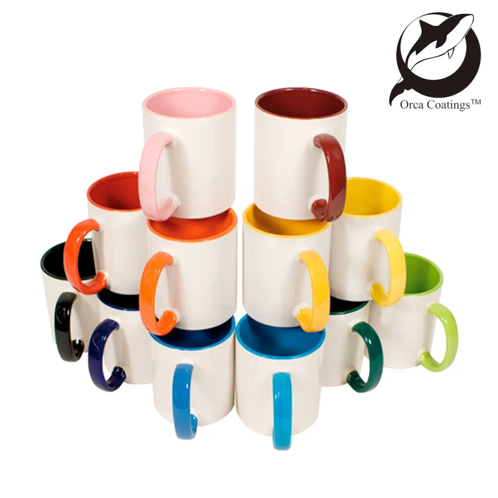 Orca Coatings Sublimationstasse Two Tones & Handle - orange, 11oz