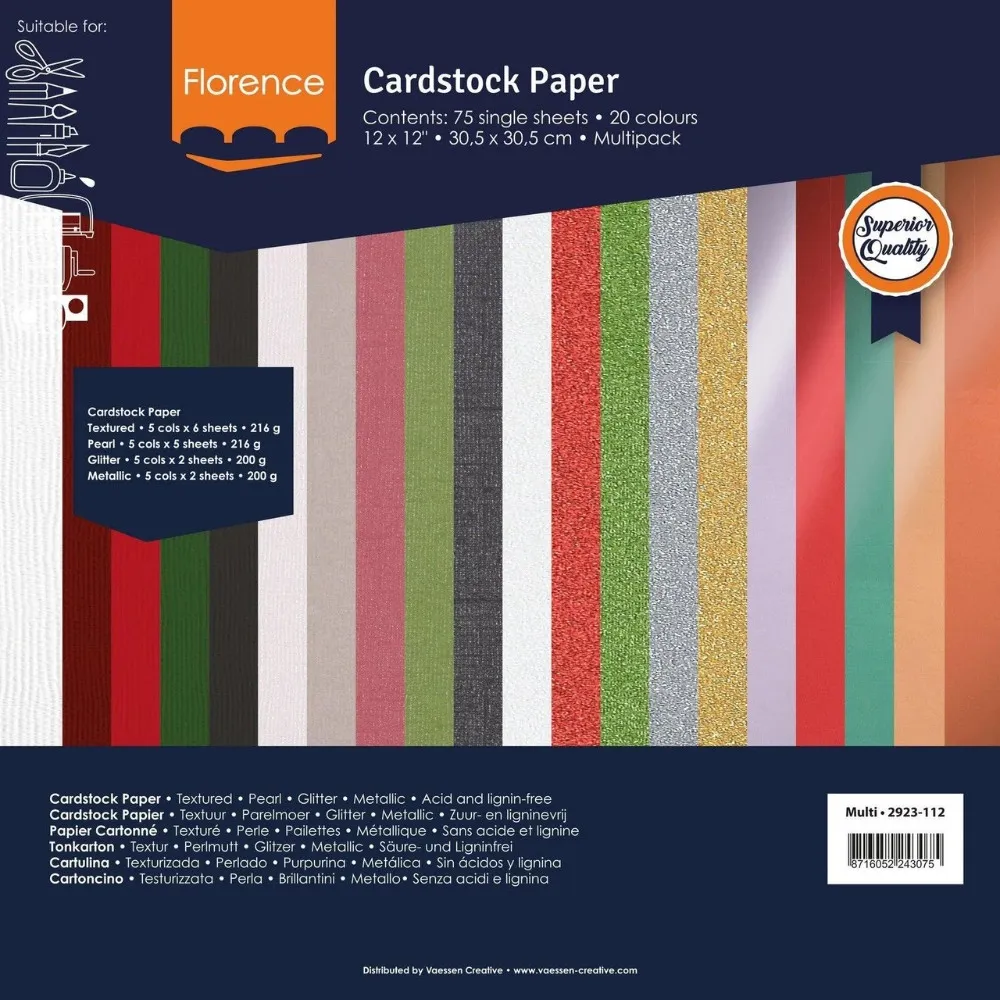 Florence Cardstock Papier Weihnachten 30,5x30,5cm (216g) - 75er Pack