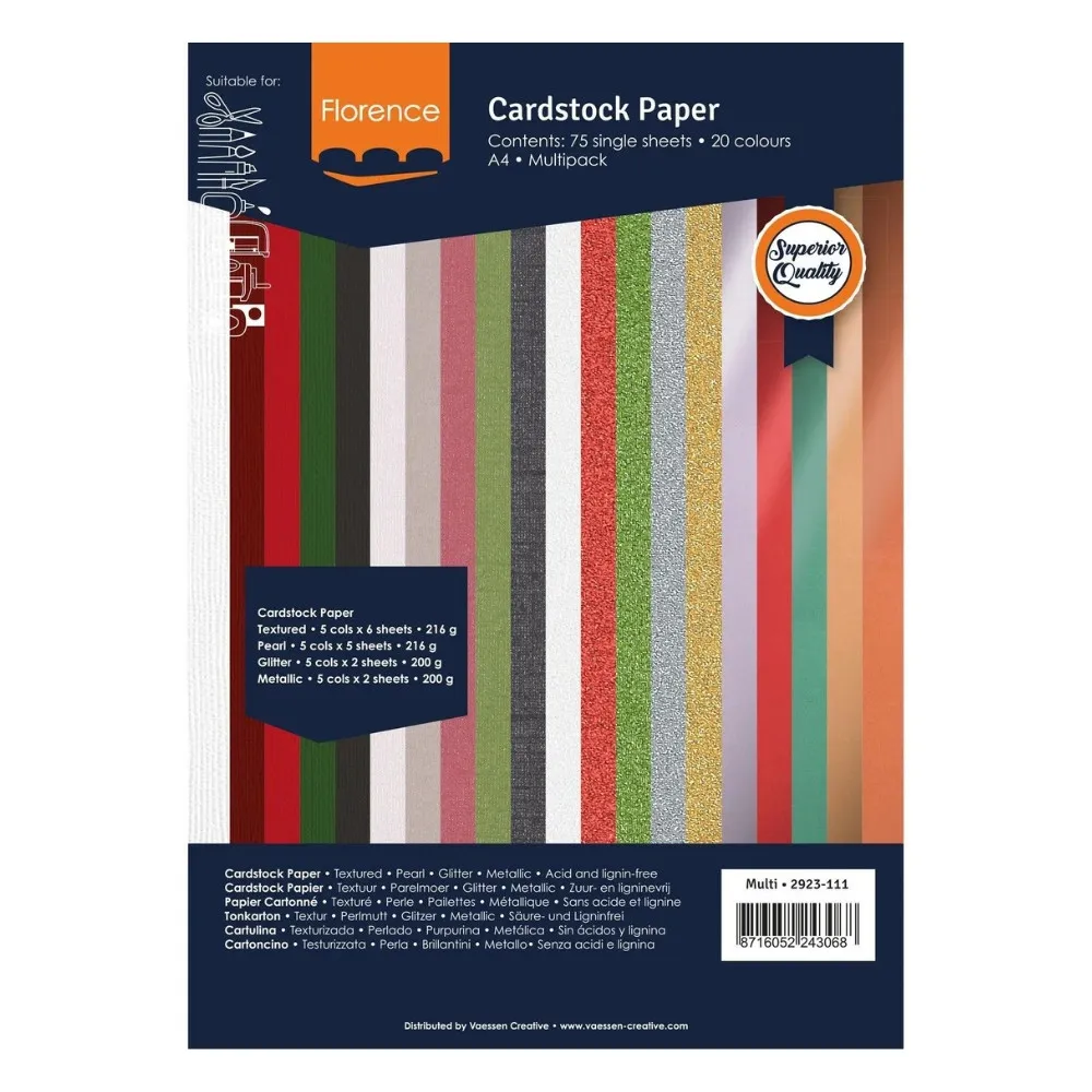 Florence Cardstock Papier Weihnachten DIN A4 (216g) - 75er Pack