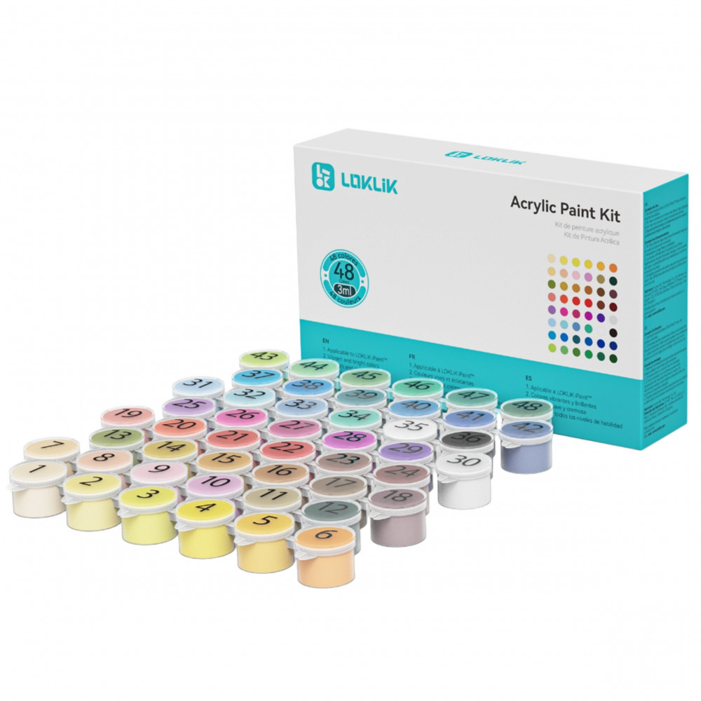 Preview: LOKLiK iPaint Acrylfarben-Set – 48 Farben (je 3 ml)
