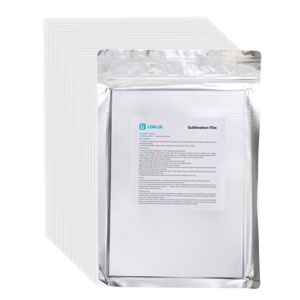 Preview: LOKLiK Sublimationsfolie für Phone Case Heat Press– 20 Stück