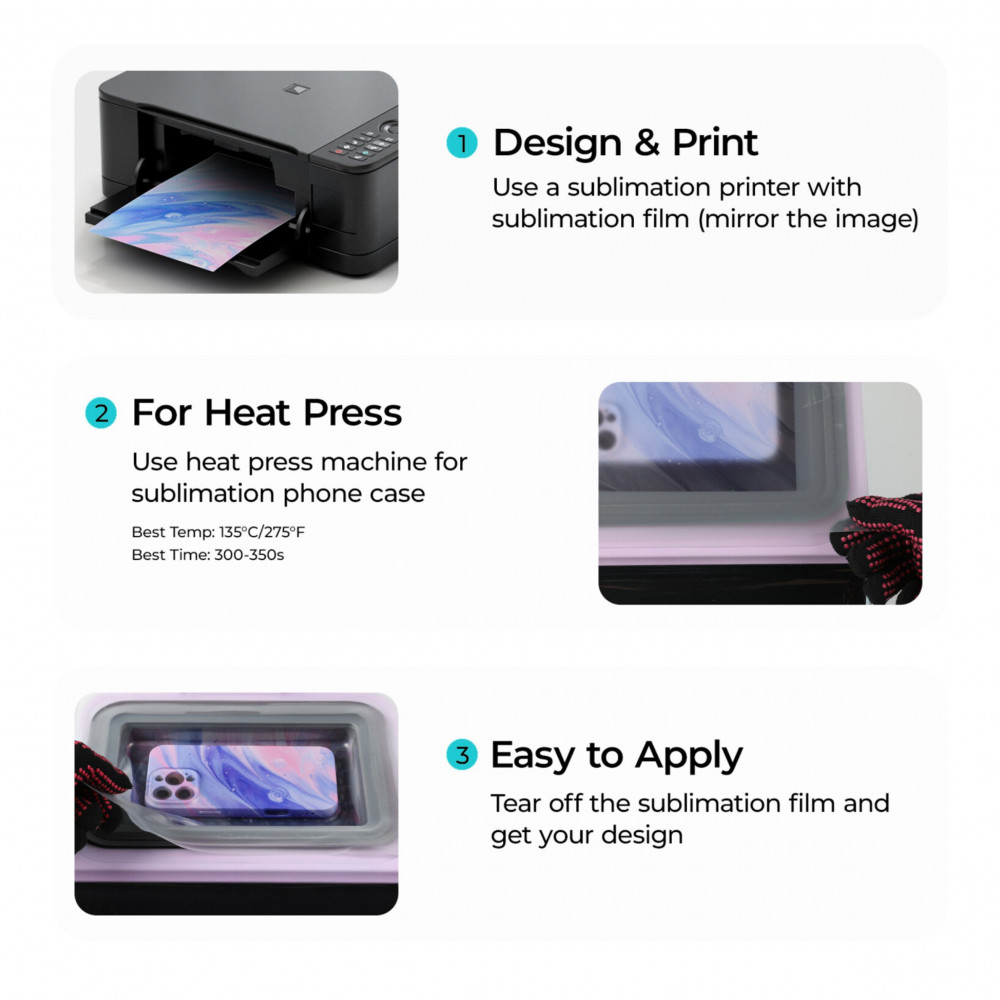 Preview: LOKLiK Sublimationsfolie für Phone Case Heat Press– 20 Stück