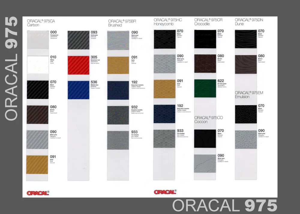 Oracal 975 Premium Structure Cast Autofolie Brushed