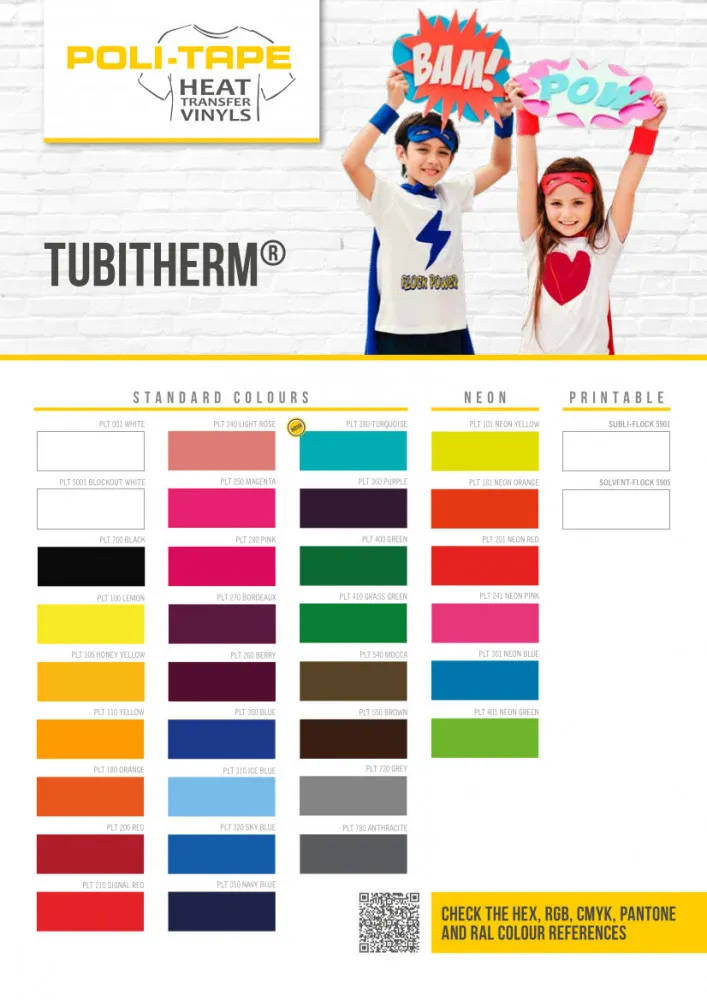 Poli-Tape Tubitherm Flockfolie Farbkarte