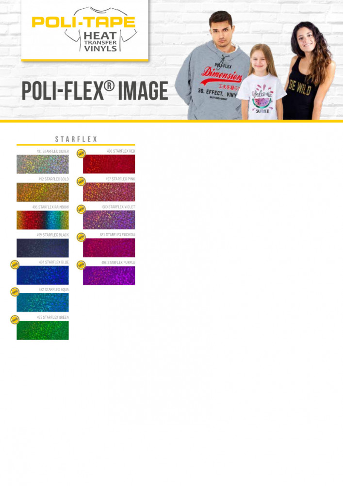 Poli-Flex Image Starflex holographische Glitzer Flexfolie
