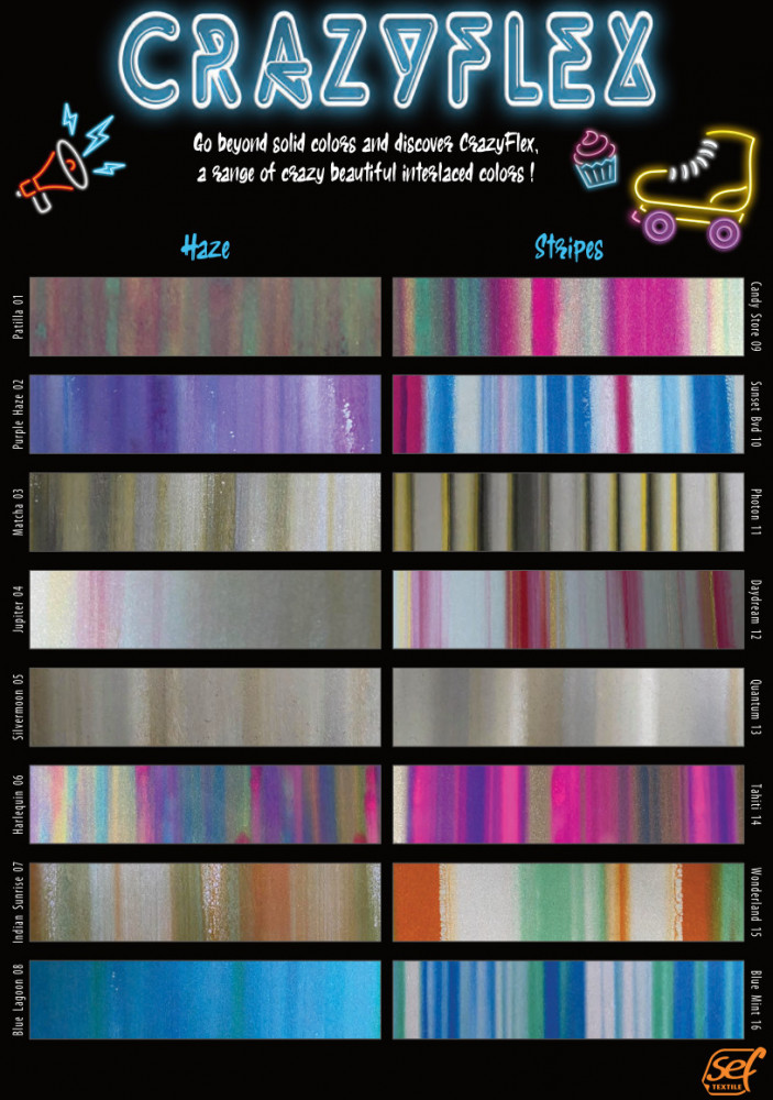 Restrolle: Sef CrazyFlex Flexfolie Stripes Tagtraum (12) - 50 cm breit, Meterware (noch ca. 3 m)