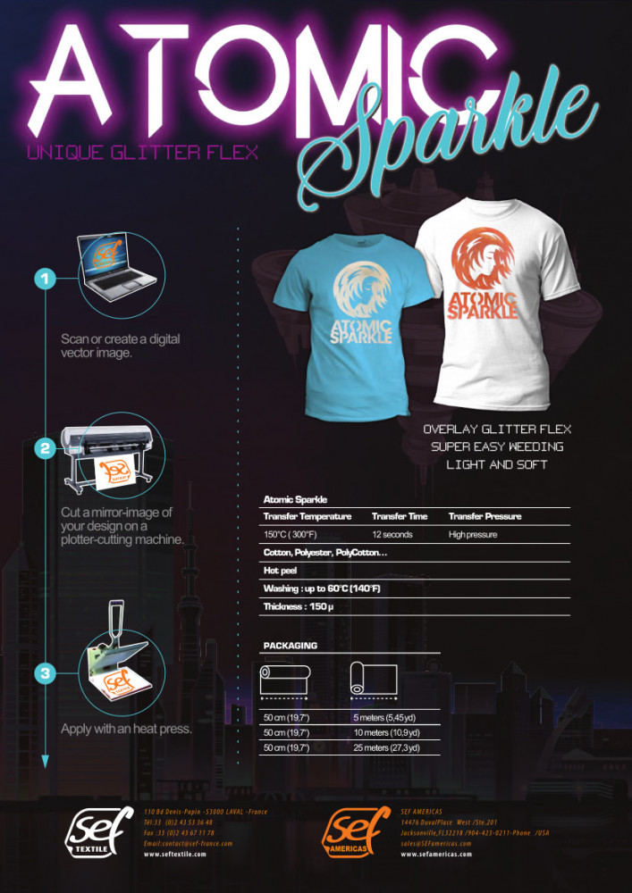 Preview: Sef Atomic Sparkle funkelnde Flexfolie