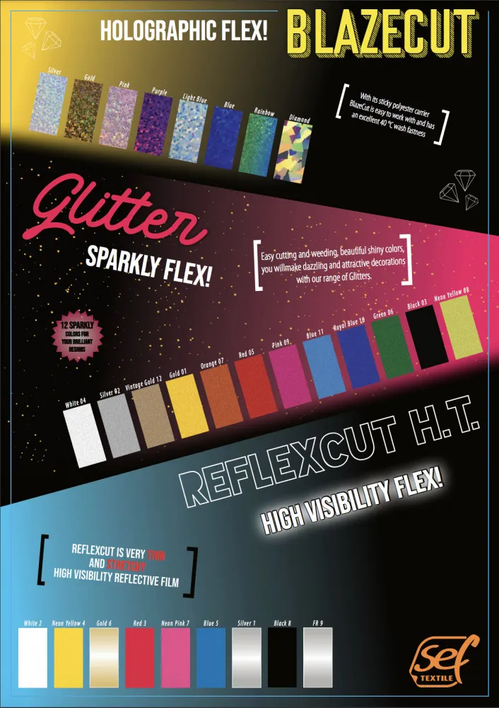 Farbkarte Sef BlazeCut/Glitter/ReflexCut