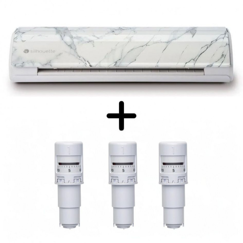 Silhouette Cameo 5 Schneideplotter Marmorweiß + 3x Automatikmesser