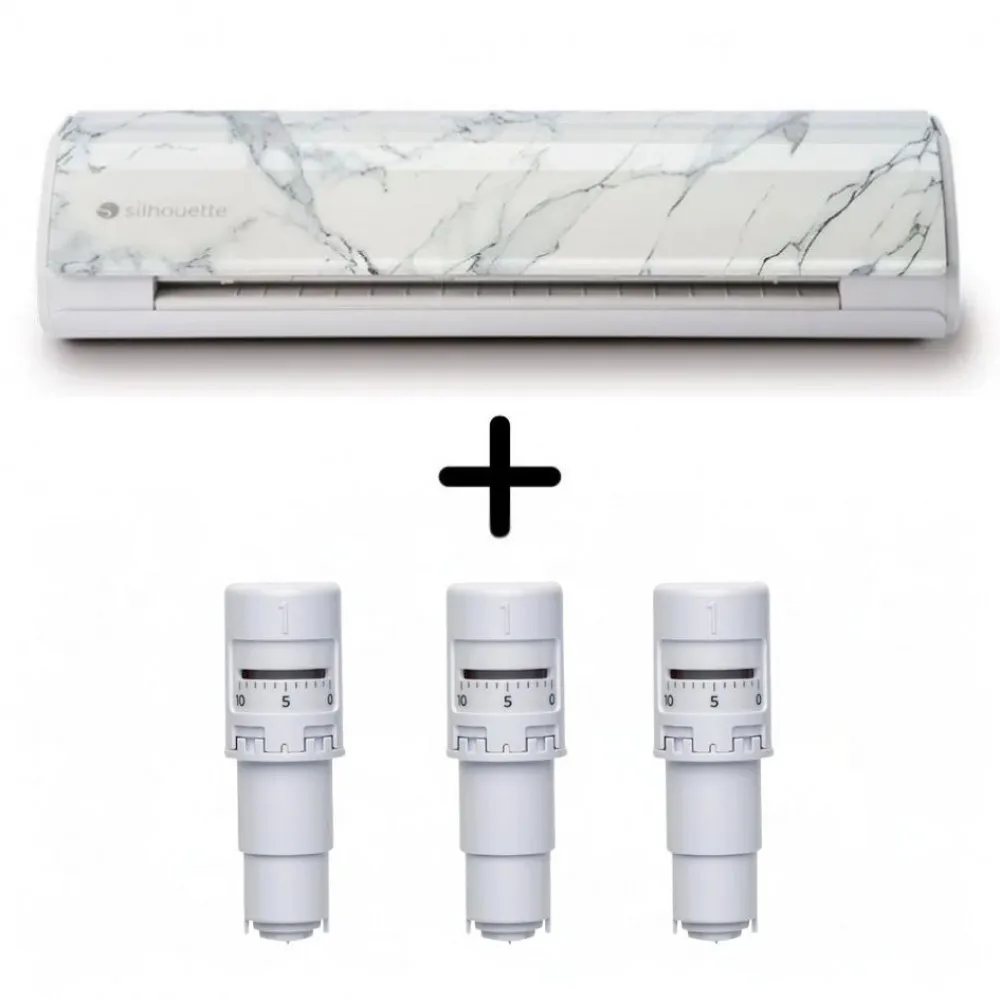 Silhouette Cameo 5 Schneideplotter Marmorweiß + 3x Automatikmesser