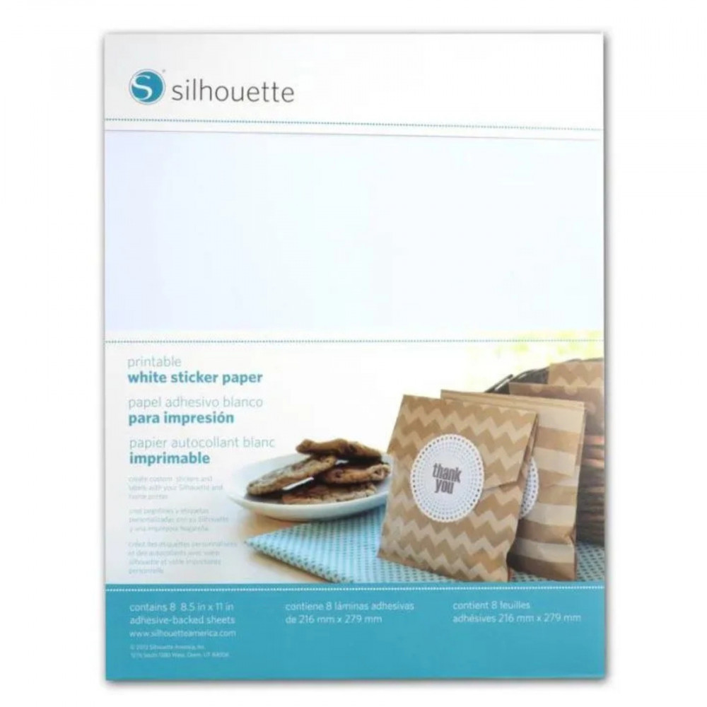 Silhouette Aufkleberbögen Weiß – selbstklebendes Inkjet-Druckmaterial für Print & Cut