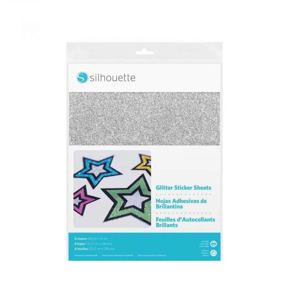 Silhouette Bedruckbare Glitzer-Aufkleber für Print & Cut