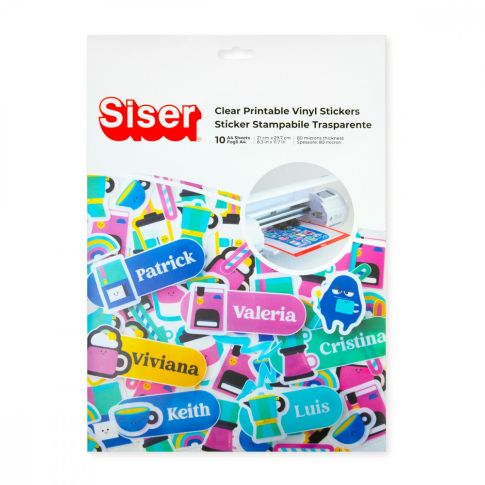 Silhouette transparente Aufkleberbögen Inkjet 21,5 x 27,9 cm 8 Blatt Print & Cut klar