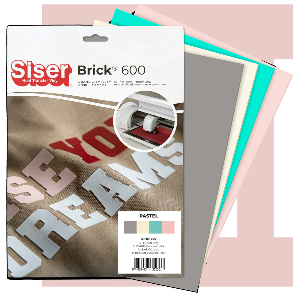 Preview: Siser Brick 600 Craft Pack - 4 Bögen 20 x 30 cm