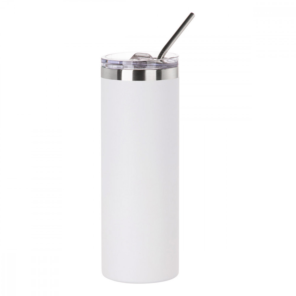 Sublimation Thermobecher mit Trinkhalm aus Edelstahl 570ml Matt & Glänzend