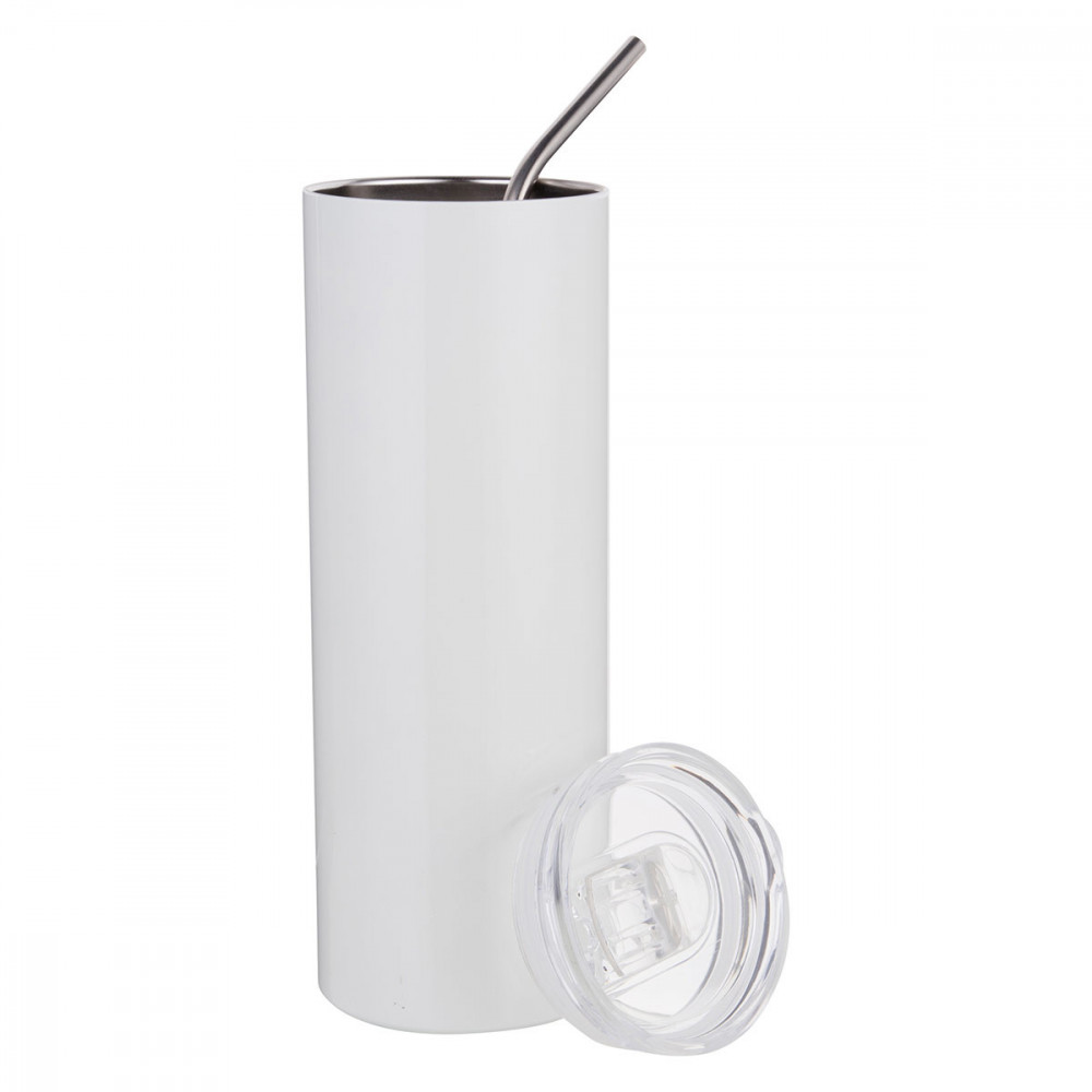 Sublimation Thermobecher mit Trinkhalm aus Edelstahl 570ml Matt & Glänzend