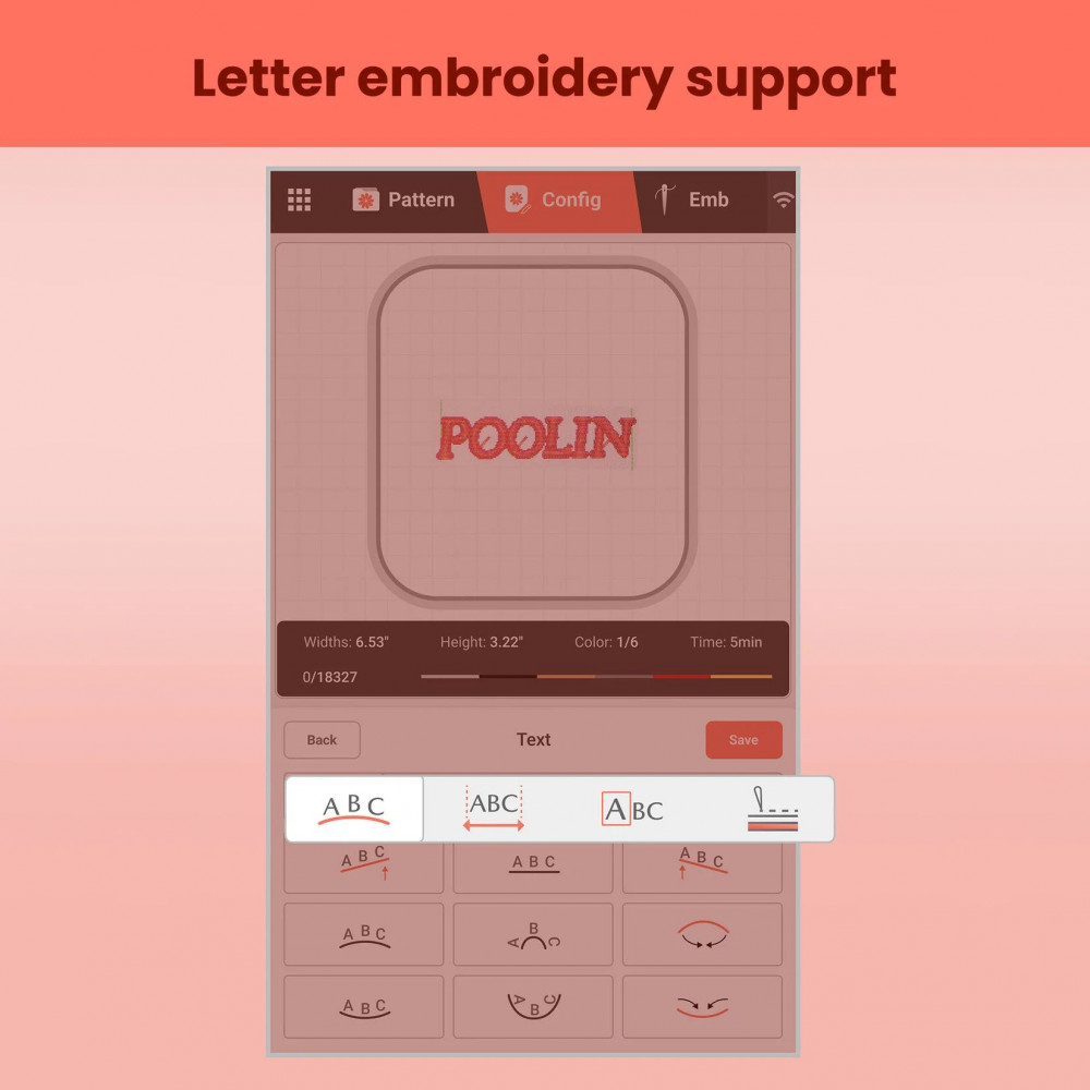 PooLin EOC06 – Stickmaschine mit 20 × 28 cm Stickfläche, WLAN & 7" Touchscreen