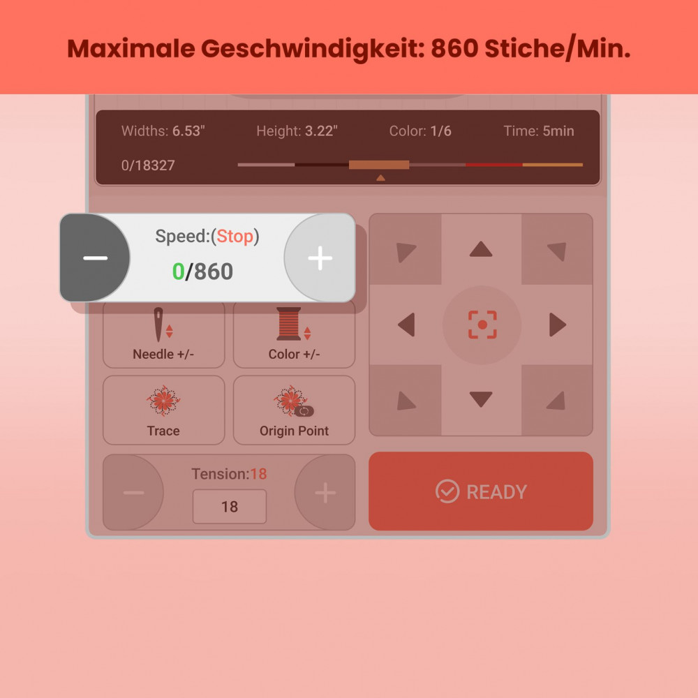 PooLin EOC06 – Stickmaschine mit 20 × 28 cm Stickfläche, WLAN & 7" Touchscreen