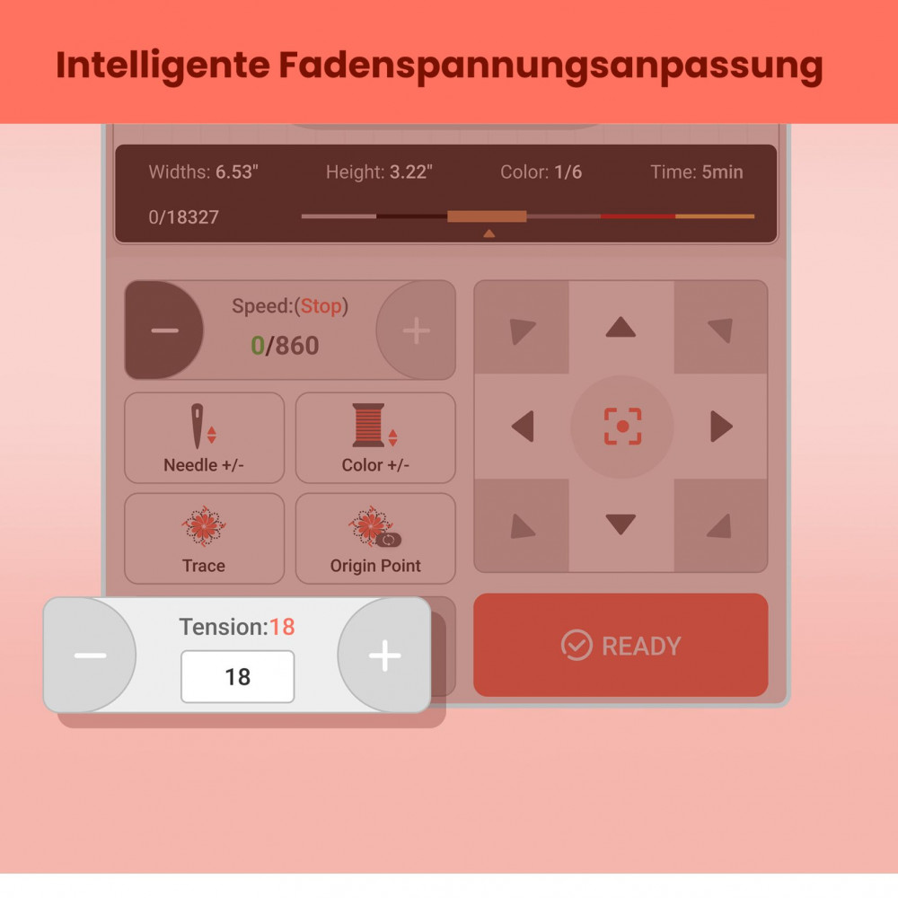 PooLin EOC06 – Stickmaschine mit 20 × 28 cm Stickfläche, WLAN & 7" Touchscreen